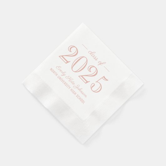 Serviette En Papier 2025 Elégant Rose Gold Custom Graduation (Coin)
