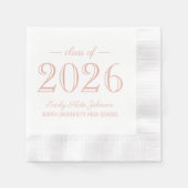 Serviette En Papier 2025 Elégant Rose Gold Custom Graduation (Devant)