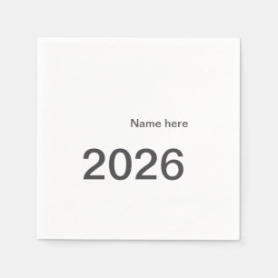 Serviette En Papier 2026 2027 2028 nom titre ici année lettre gras