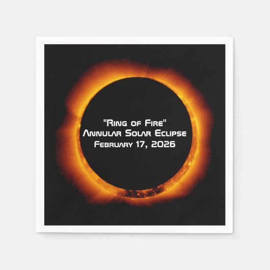 Serviette En Papier 2026 Annular Ring of Fire Solar Eclipse (Devant)