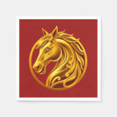 Serviette En Papier 2026 Chinese New Years- Gold Horse (Devant)