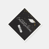 Serviette En Papier 2026 Graduation Gold Confetti and Cap (Coin)