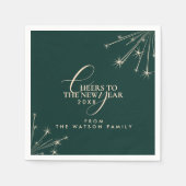 Serviette En Papier 2026 New Year Classy Modern Typography Green (Devant)