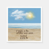 Serviette En Papier 2026 Ocean Beach With Seagull (Devant)
