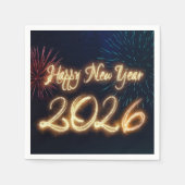 Serviette En Papier 2026 Sparkling Happy New Year Fireworks (Devant)