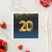 Serviette En Papier 20e anniversaire Ballons d'or et serviettes Confet (En situation)