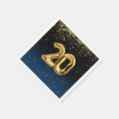 Serviette En Papier 20e anniversaire Ballons d'or et serviettes Confet (Coin)
