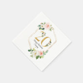 Serviette En Papier 20e anniversaire Blush Pink & Gold Custom (Coin)