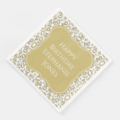 Serviette En Papier 20e anniversaire Gold/White Random Number Motif (Coin)