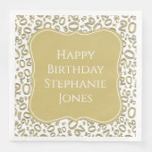 Serviette En Papier 20e anniversaire Gold/White Random Number Motif (Devant)