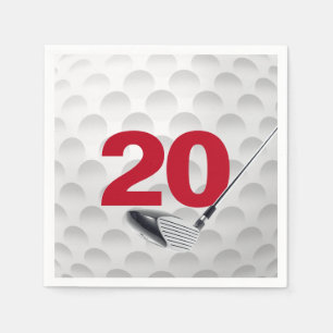 Serviette En Papier 20e anniversaire Golf Ball