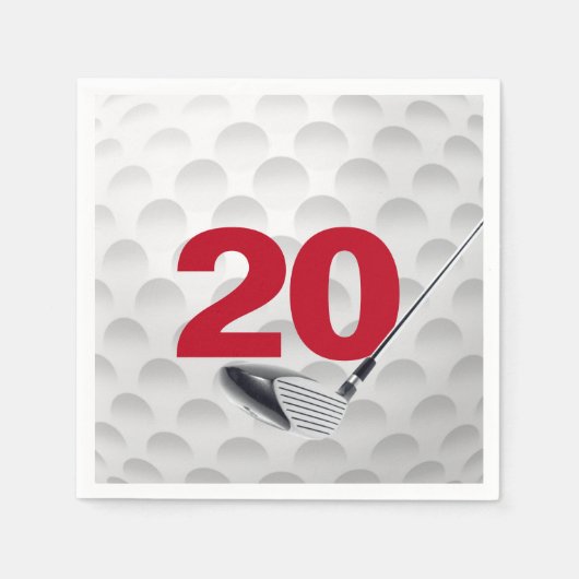 Serviette En Papier 20e anniversaire Golf Ball (Devant)