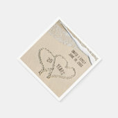 Serviette En Papier 20e Anniversaire Plage Coeurs serviettes (Coin)