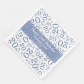 Serviette En Papier 20e anniversaire Random Number Motif Bleu/Blanc (Coin)