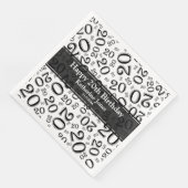 Serviette En Papier 20e anniversaire Random Number Motif noir/blanc (Coin)