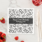 Serviette En Papier 20e anniversaire Random Number Motif noir/blanc (En situation)