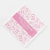 Serviette En Papier 20e anniversaire Random Number Motif rose/blanc (Coin)