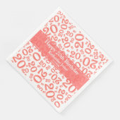 Serviette En Papier 20e anniversaire Random Numéro Motif Coral/Blanc (Coin)