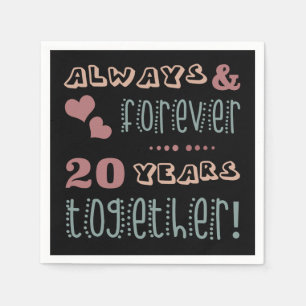 Serviette En Papier 20ème anniversaire de Mariage mignon