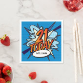 Serviette En Papier 21 AUJOURD'HUI Fun Retro Comic Book (En situation)