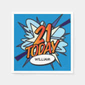 Serviette En Papier 21 AUJOURD'HUI Fun Retro Comic Book (Devant)