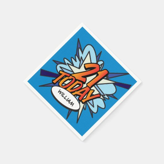 Serviette En Papier 21 AUJOURD'HUI Fun Retro Comic Book (Coin)