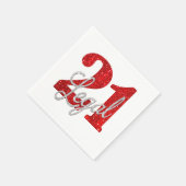Serviette En Papier 21 et juridique | Parties scintillant Red Faux 21e (Coin)