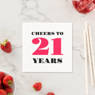 Serviette En Papier 21e anniversaire