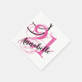 Serviette En Papier 21e anniversaire Abstrait Papier rose serviettes (Coin)