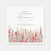 Serviette En Papier 21e anniversaire Août Mois de naissance Fleur Glad (Devant)