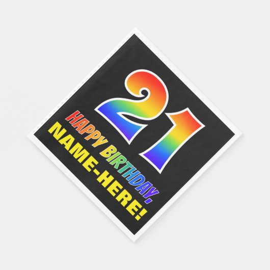 Serviette En Papier 21e anniversaire : Audacieux, amusant, simple, arc (Coin)