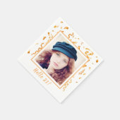 Serviette En Papier 21e anniversaire blanc confetti photo (Coin)
