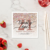 Serviette En Papier 21e anniversaire Chic Parties scintillant Ombre (En situation)