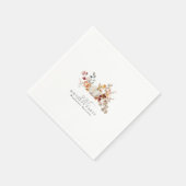 Serviette En Papier 21e anniversaire Citrouille blanc automne fleurs P (Coin)