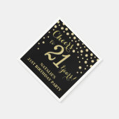 Serviette En Papier 21e anniversaire de fête Black and Gold Diamond Na (Coin)