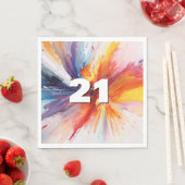 Serviette En Papier 21e anniversaire de la peinture (En situation)