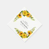 Serviette En Papier 21E Anniversaire fête Sunflower Daisy Custom (Coin)