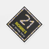 Serviette En Papier 21e anniversaire : Floral Flowers Numéro, Nom pers (Coin)