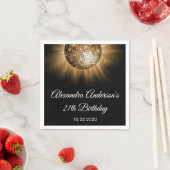 Serviette En Papier 21e Anniversaire Gold Disco Ball (En situation)