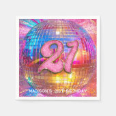 Serviette En Papier 21e Anniversaire Gold Pink Parties scintillant Dis (Devant)