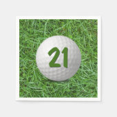 Serviette En Papier 21e Anniversaire Golf Ball on Grass (Devant)