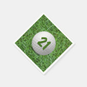 Serviette En Papier 21e Anniversaire Golf Ball on Grass (Coin)