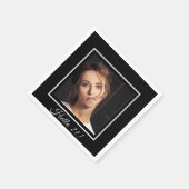 Serviette En Papier 21e anniversaire noir blanc photo (Coin)