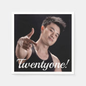 Serviette En Papier 21e anniversaire photo 21 twentyone gars (Devant)