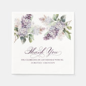 Serviette En Papier 21e anniversaire Purple Lilac Spring Flower Cockta (Devant)
