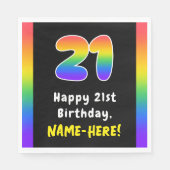 Serviette En Papier 21e anniversaire : Rainbow Spectrum # 21, Nom pers (Devant)