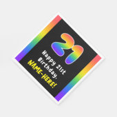 Serviette En Papier 21e anniversaire : Rainbow Spectrum # 21, Nom pers (Coin)