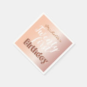 Serviette En Papier 21e Anniversaire Rose Gold Balloon Texte (Coin)