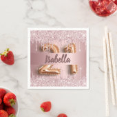 Serviette En Papier 21e anniversaire rose poussiéreux rose parties sci (En situation)