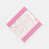 Serviette En Papier 21e anniversaire Rose rose or | Invitation de part (Coin)